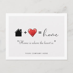 Home is Where the Heart is Real Estate Marketing P Postcard