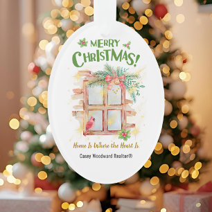 Home Is Where the Heart Is   Real Estate Thank You Ornament