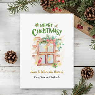 Home Is Where the Heart Is   Realtor Budget Custom Holiday Card