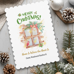 Home Is Where the Heart Is Realtor Christmas Thank You Card
