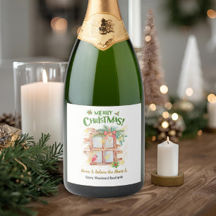 Home Is Where the Heart Is Realtor Marketing Sparkling Wine Label