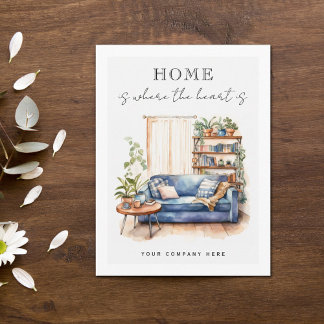 Home is Where the Heart is Realty Farming Postcard