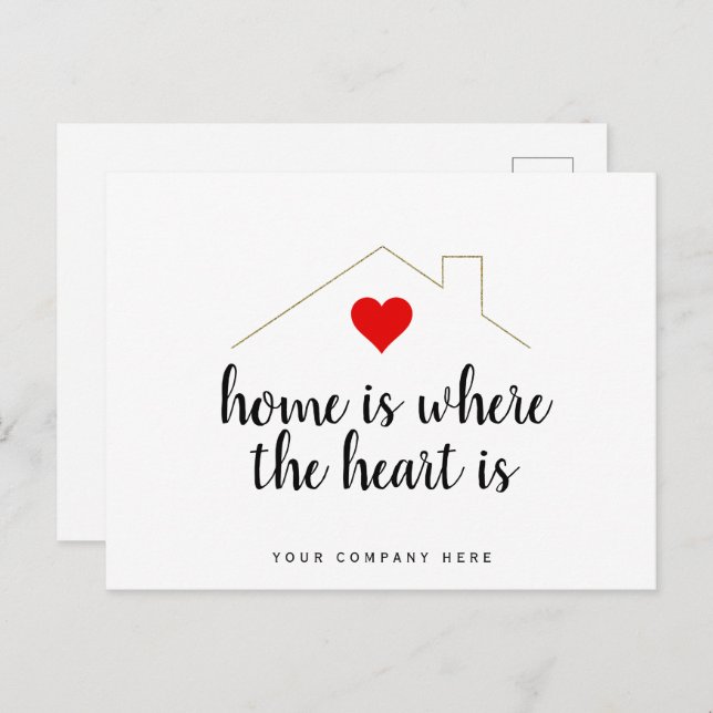 Home is Where the Heart is Realty Marketing  Postcard (Front/Back)