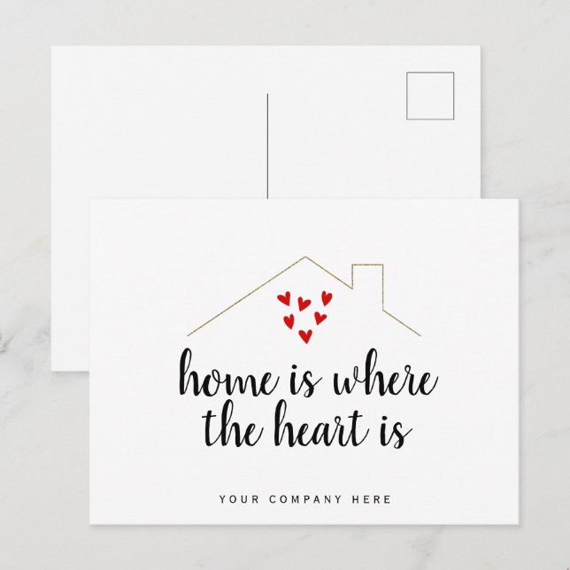 Home is Where the Heart is Realty Marketing Postcard (Front/Back)