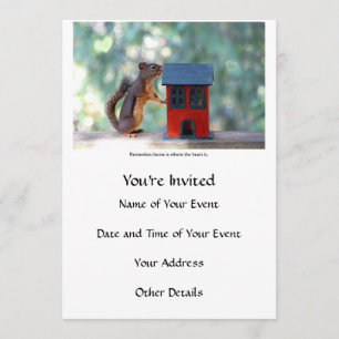 Home is Where the Heart Is Squirrel Invitation