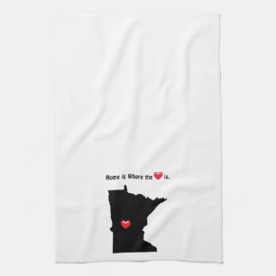 Home is Where the Heart MINNESOTA Tea Towel