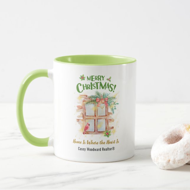 Home Is Where the Heart | Real Estate Marketing  Mug (With Donut)