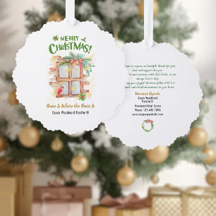 Home Is Where the Heart   Realtor Hang Christmas  Tree Decoration Card