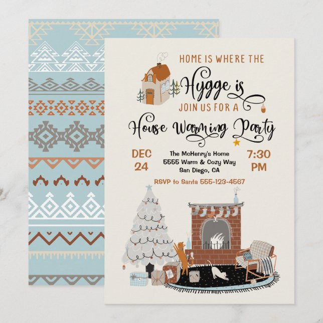 Home is Where the Hygge is House Warming Party Invitation (Front/Back)