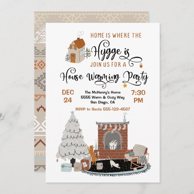 Home is Where the Hygge is House Warming Party Invitation (Front/Back)