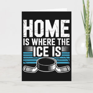 Home Is Where The Ice Is Retro Hockey Lovers Playe Card