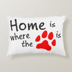 Home is where the paw print is decorative cushion