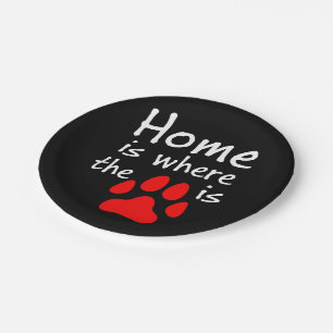 Home is where the paw print is paper plate