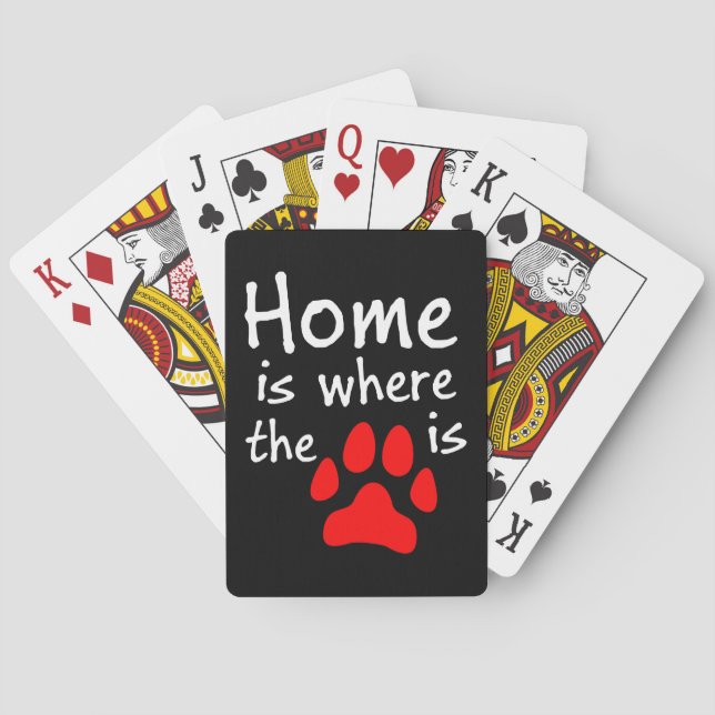 Home is where the paw print is playing cards (Back)