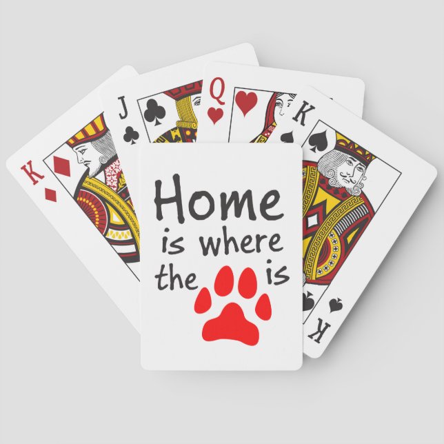 Home is where the paw print is playing cards (Back)
