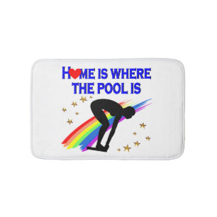 HOME IS WHERE THE POOL IS FOR THIS SWIMMER BATH MAT