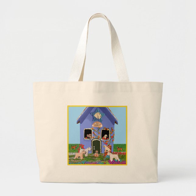 Home is Where the Wheaten Is Large Tote Bag (Front)