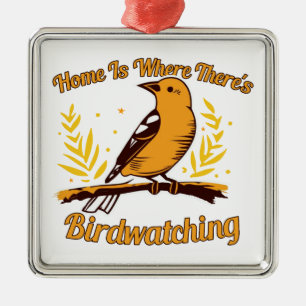 Home Is Where There's Birdwatching Metal Tree Decoration