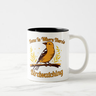 Home Is Where There's Birdwatching Two-Tone Coffee Mug