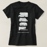 Home is where you park it! Campervan vanlife RV T-Shirt<br><div class="desc">Home is where you park it! Hit the road with this sweet tee with a vintage retro campervan trailer and truck camper. Customise it by adding text to the front or bacK and changing the colours. Check my shop for more!</div>