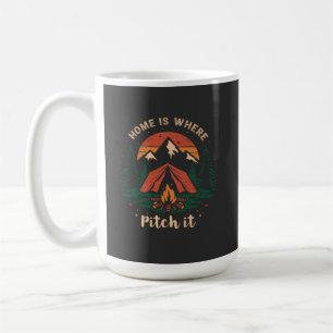 home is where you pitch it shirt, camping t-shirt coffee mug
