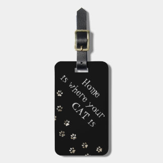 Home is where your cat is luggage tag