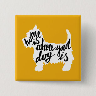 Home Is Where Your Dog Is 15 Cm Square Badge