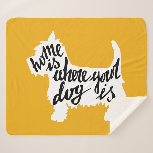 Home Is Where Your Dog Is Sherpa Blanket (Front (Horizontal))