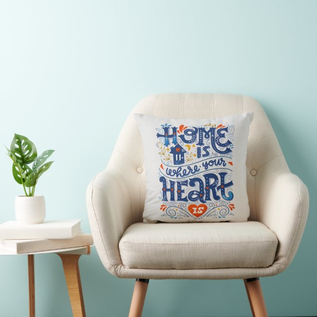 Home is where your heart is Throw Pillow (Chair)