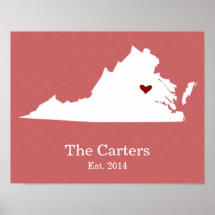 Home is Where Your Heart Is - Virginia Poster