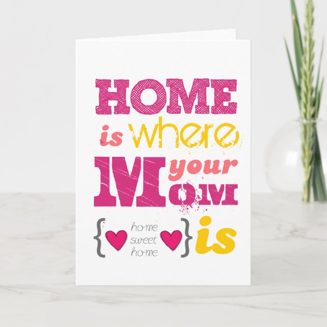 Home is where your mum is card (Front)