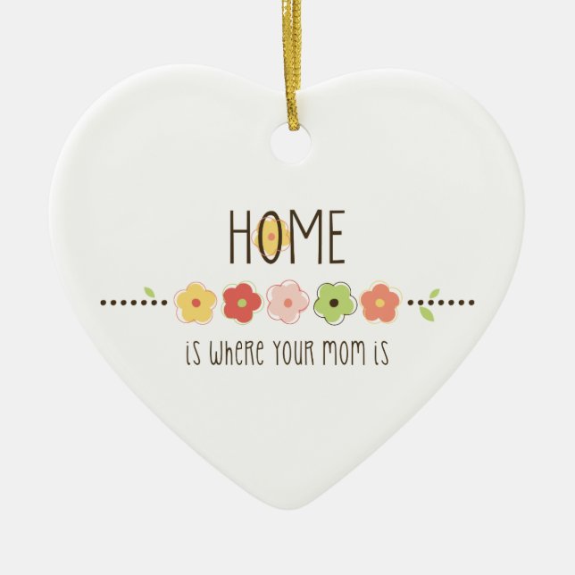 Home Is Where Your Mum Is Ceramic Tree Decoration (Front)