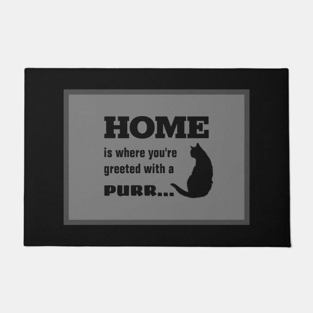 Home is where you're greeted with a Purr Doormat (Front)
