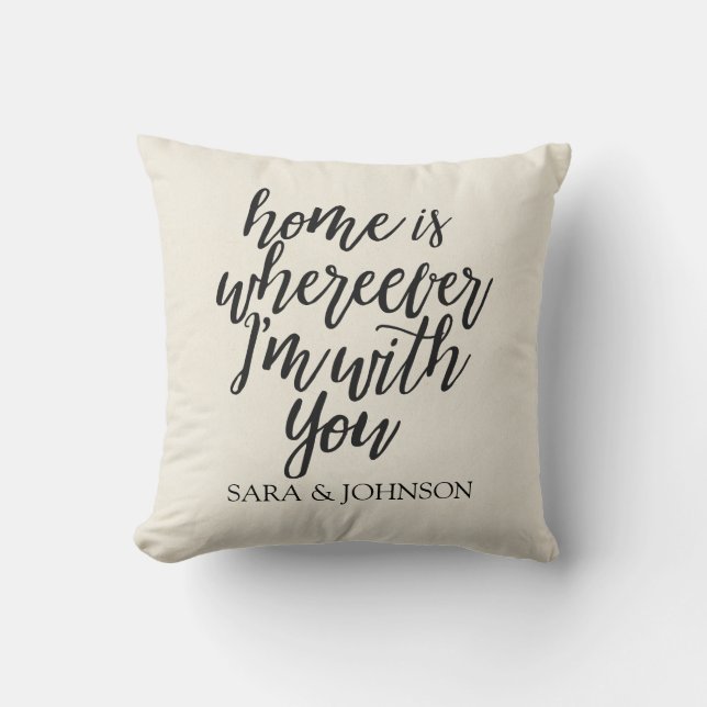 HOME IS WHEREEVER I'M WITH YOU PERSONALIZED CUSHION (Front)