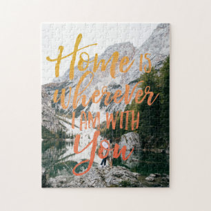Home is Wherever I'm With You   Personalised Photo Jigsaw Puzzle
