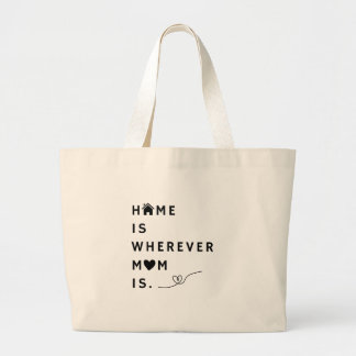Home Is Wherever Mom Is – Gift For Mom Large Tote Bag