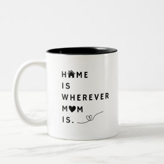 Home Is Wherever Mom Is – Gift For Mom Two-Tone Coffee Mug