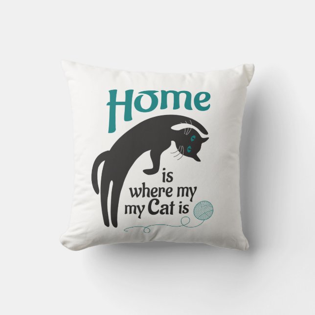 Home is whers my cat is cushion (Front)