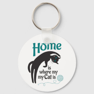 Home is whers my cat is key ring