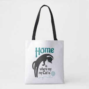 Home is whers my cat is tote bag