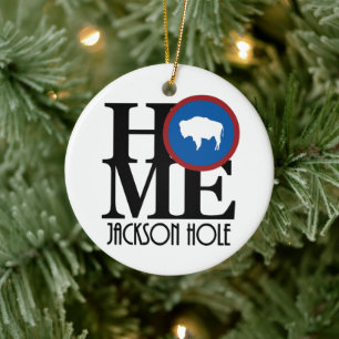 HOME Jackson Hole Wyoming Ceramic Tree Decoration