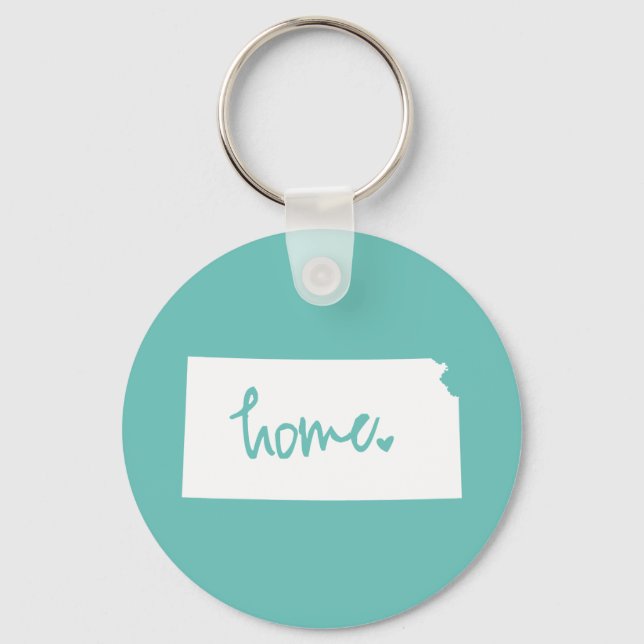 Home Kansas Custom Colour Key Ring (Front)