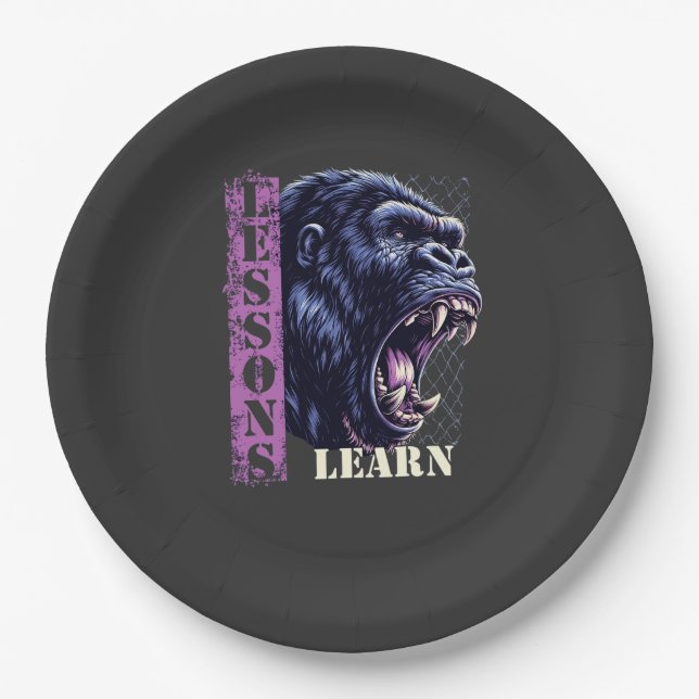 Home/Kitchen Angry Gorilla Paper Plate (Front)