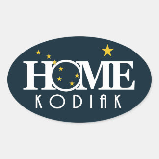 HOME Kodiak ALASKA Oval Sticker