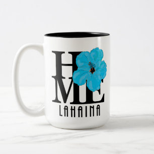 HOME Lahaina Blue Hibiscus 15oz Two-Tone Coffee Mug
