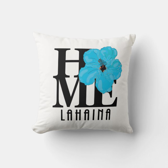 HOME Lahaina Blue Hibiscus Cushion (Front)