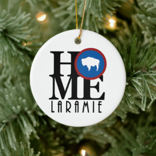 HOME Laramie Wyoming Ceramic Tree Decoration