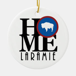 HOME Laramie Wyoming Ceramic Tree Decoration