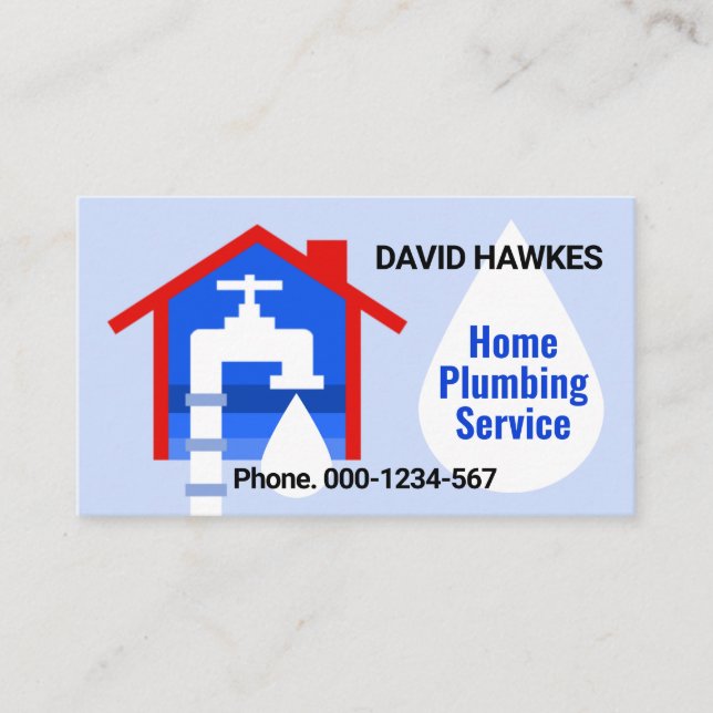 Home Leaking Faucet Water Business Card (Front)