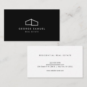 Home Logo Realtor Black & White Business Card